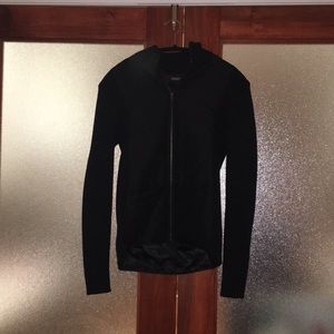 J. McLaughlin Quilted Black Zip Up Sweater